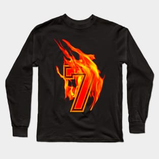 Burning Hot Sports Letter 7 Long Sleeve T-Shirt